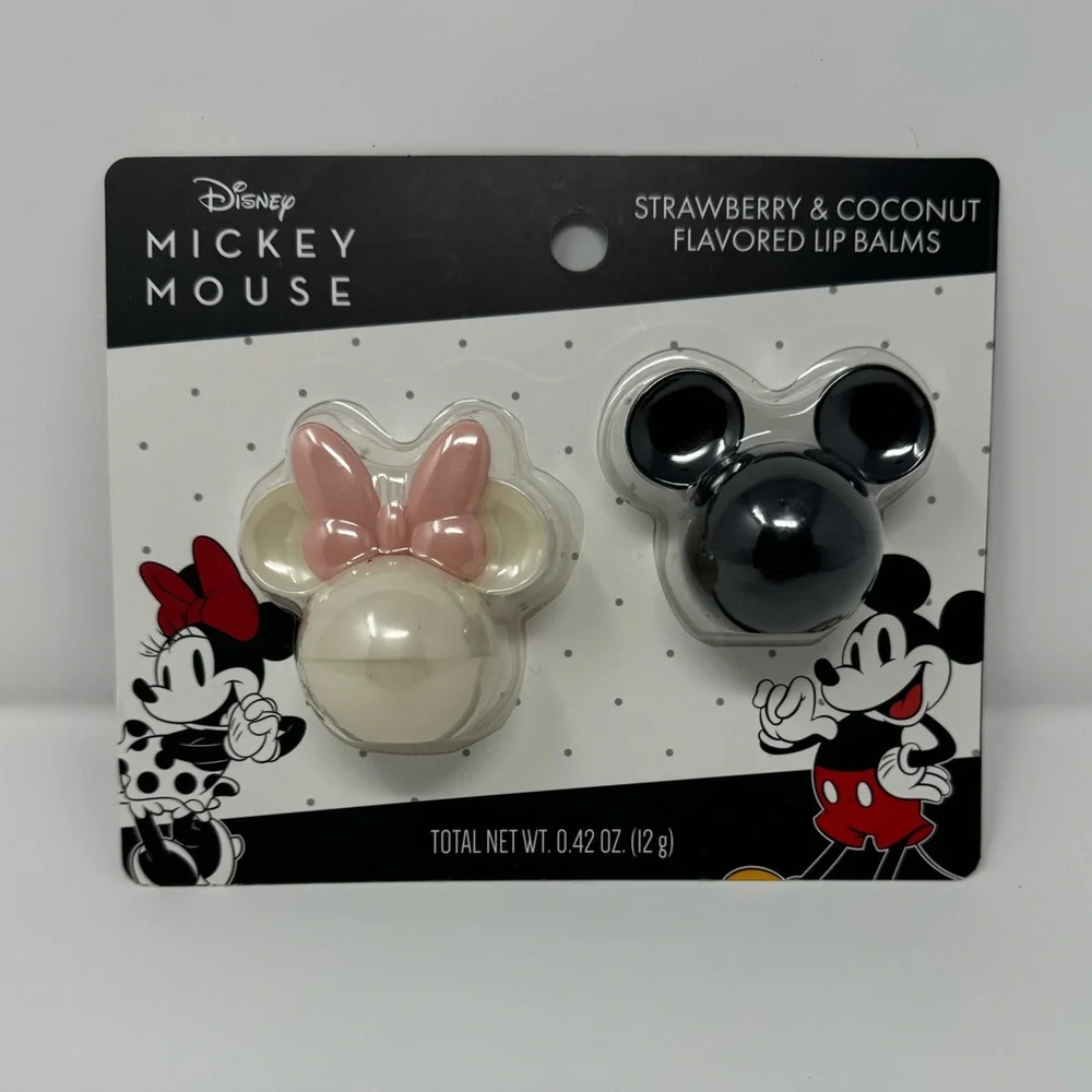 New 2 pack - Disney Mickey Mouse Flavored Lip Balms, strawberry, coconut, Minnie